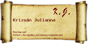 Krizsán Julianna névjegykártya