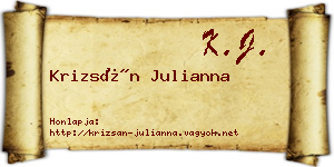 Krizsán Julianna névjegykártya