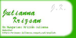 julianna krizsan business card